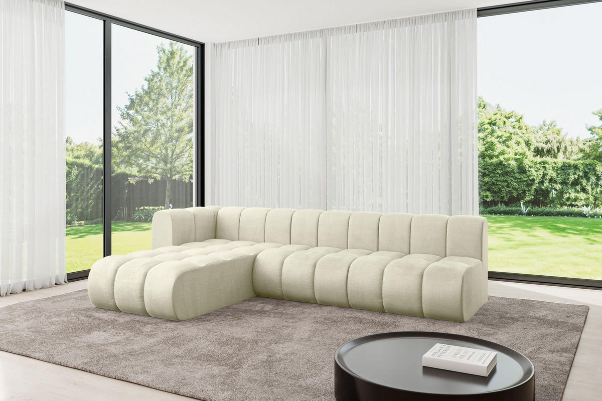 ECKSOFA modulares Sofa Darnel-L2 - 296x177x70 cm Beige - Beige, Holzwerkstoff/Textil (296/177cm) - ALTDECOR