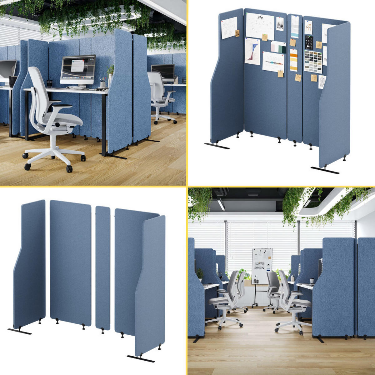 AKUSTIK-TRENNWAND mit Schalldämmung PEOLT 145x260x1,8cm Blau Stellwand - Blau, Kunststoff (260/145/1.8cm) - DELUKE