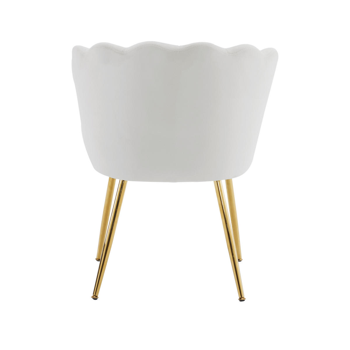 STUHL SET 6-TEILIG Samt Polster Blütenblatt-Rücken Goldfüße & Kissen Beige - Beige, Holz (62/43/54cm) - FLIEKS