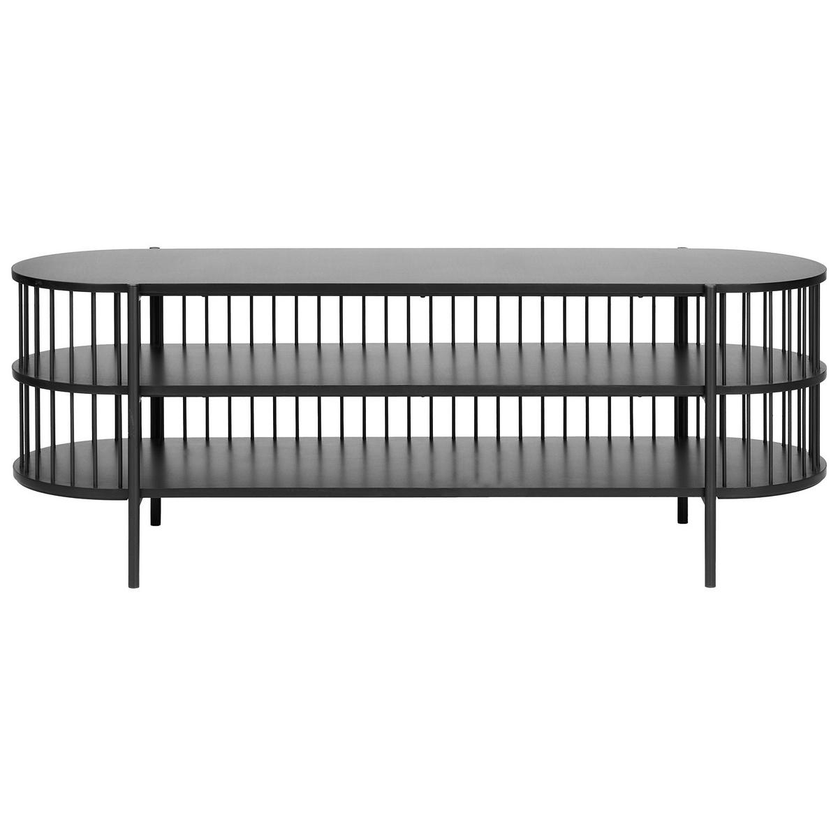 TV-MÖBEL Schwarz Birson - Schwarz, Holzwerkstoff (140/50/44cm) - Beliani