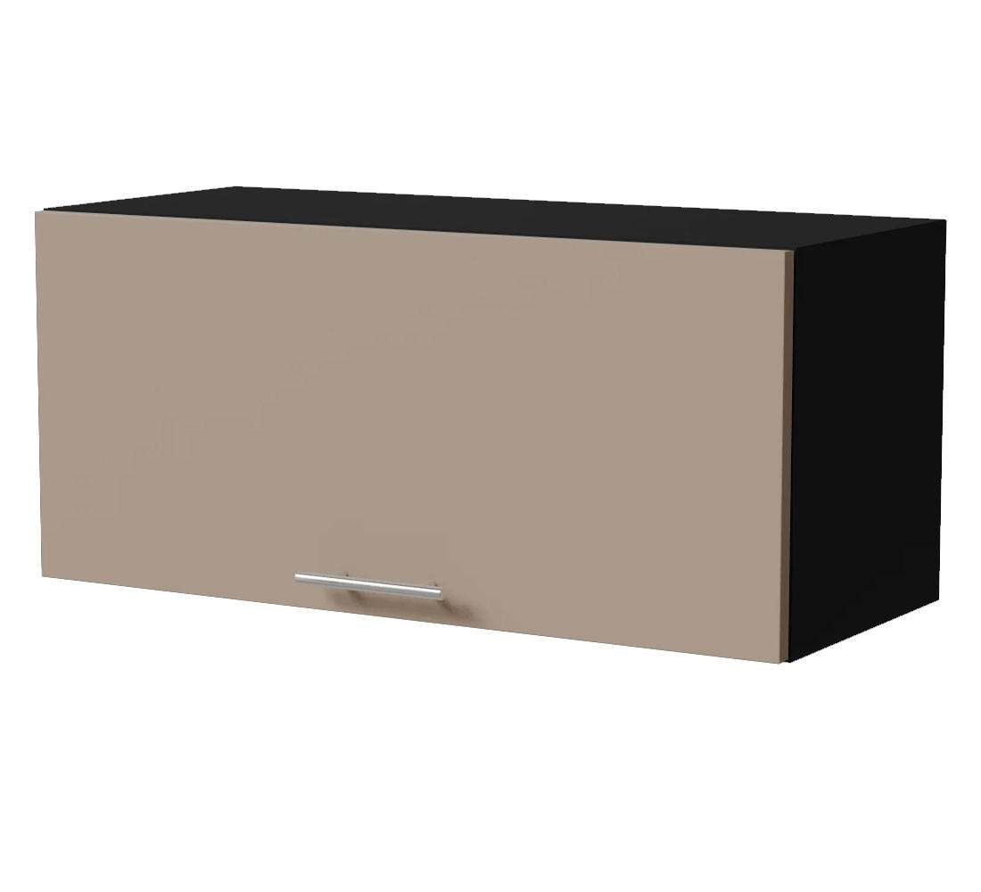 KLAPPHÄNGESCHRANK Brerra W4B/80 Schwarz / RAL 1019 graubeige Matt 80 / 32,5 / 36cm mit Blum Aventos Klappenbeschlag - Graubraun/Schwarz, Holz/Holzwerkstoff (80/36/32.5cm) - Feldmann-Wohnen