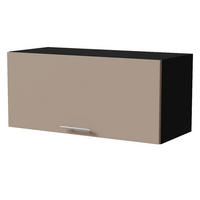 KLAPPHÄNGESCHRANK Brerra W4B/80 Schwarz / RAL 1019 graubeige Matt 80 / 32,5 / 36cm mit Blum Aventos Klappenbeschlag - Graubraun/Schwarz, Holz/Holzwerkstoff (80/36/32.5cm) - Feldmann-Wohnen