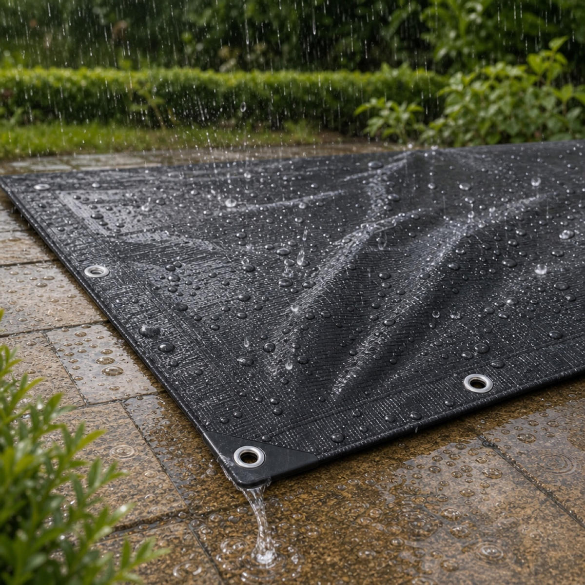ABDECKPLANE Schwarz wasserdicht 4x5 m - Schwarz, Kunststoff (500/400/0.1cm) - Relaxdays