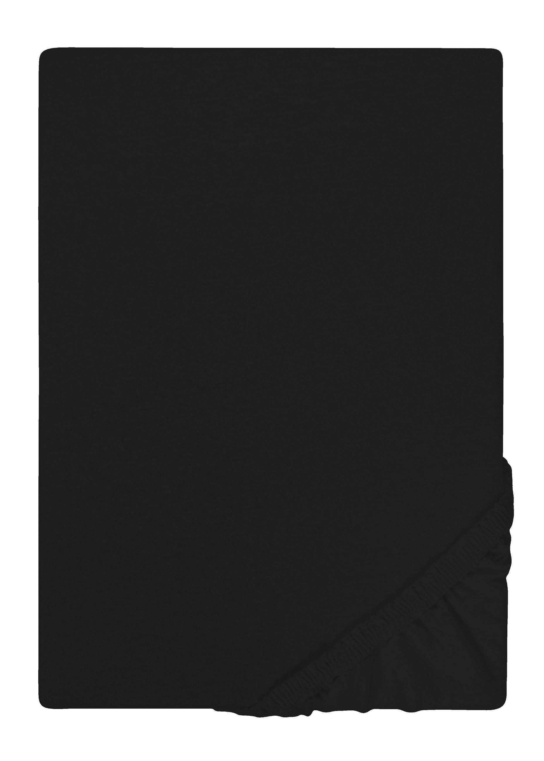 Castell Spannbetttuch Schwarz 120x200 cm
