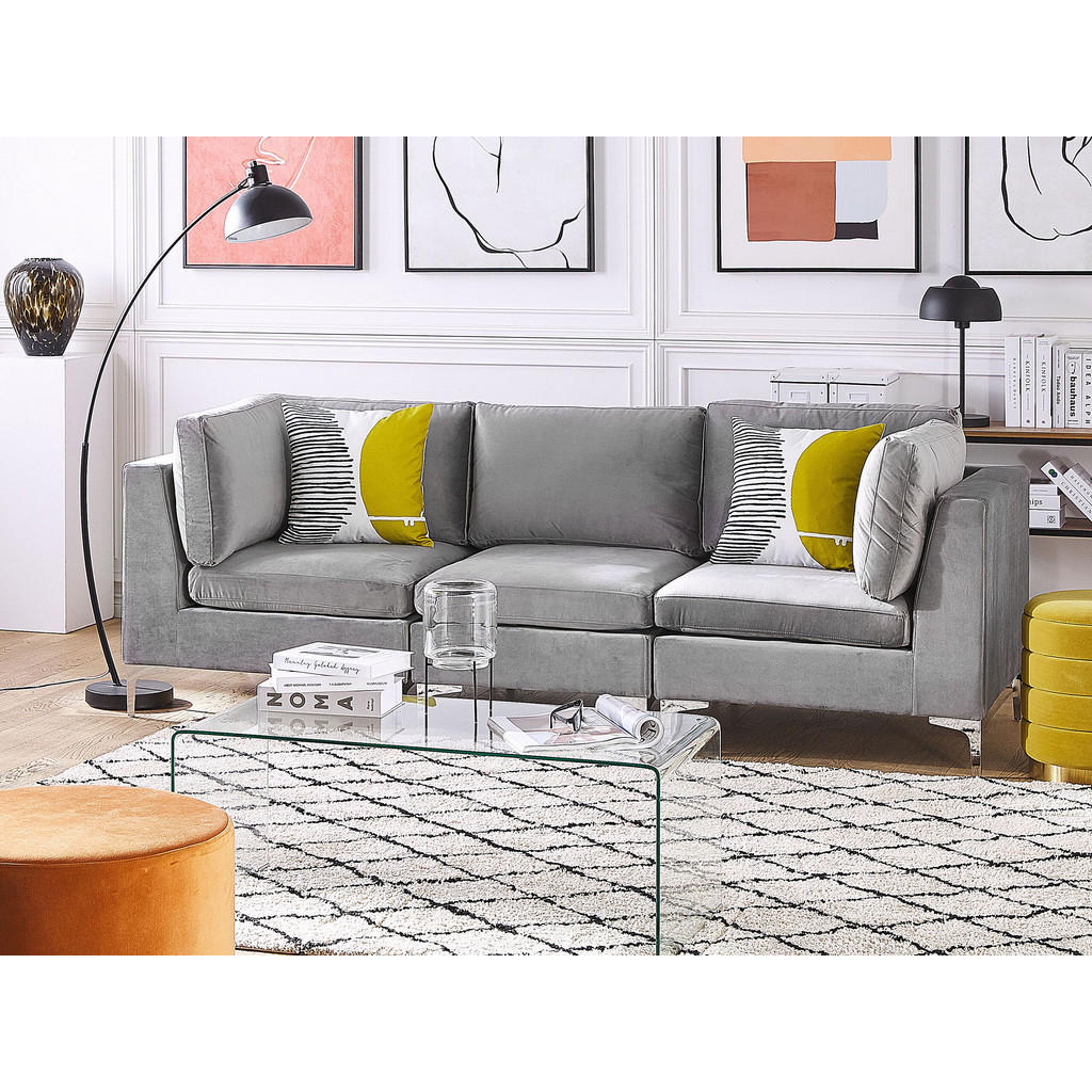 Thumbnail - Beliani 3-Sitzer-Modulsofa, Grau, Textil, 235x84x85 cm, Wohnzimmer, Sofas & Couches, Sofas, 3-Sitzer Sofas