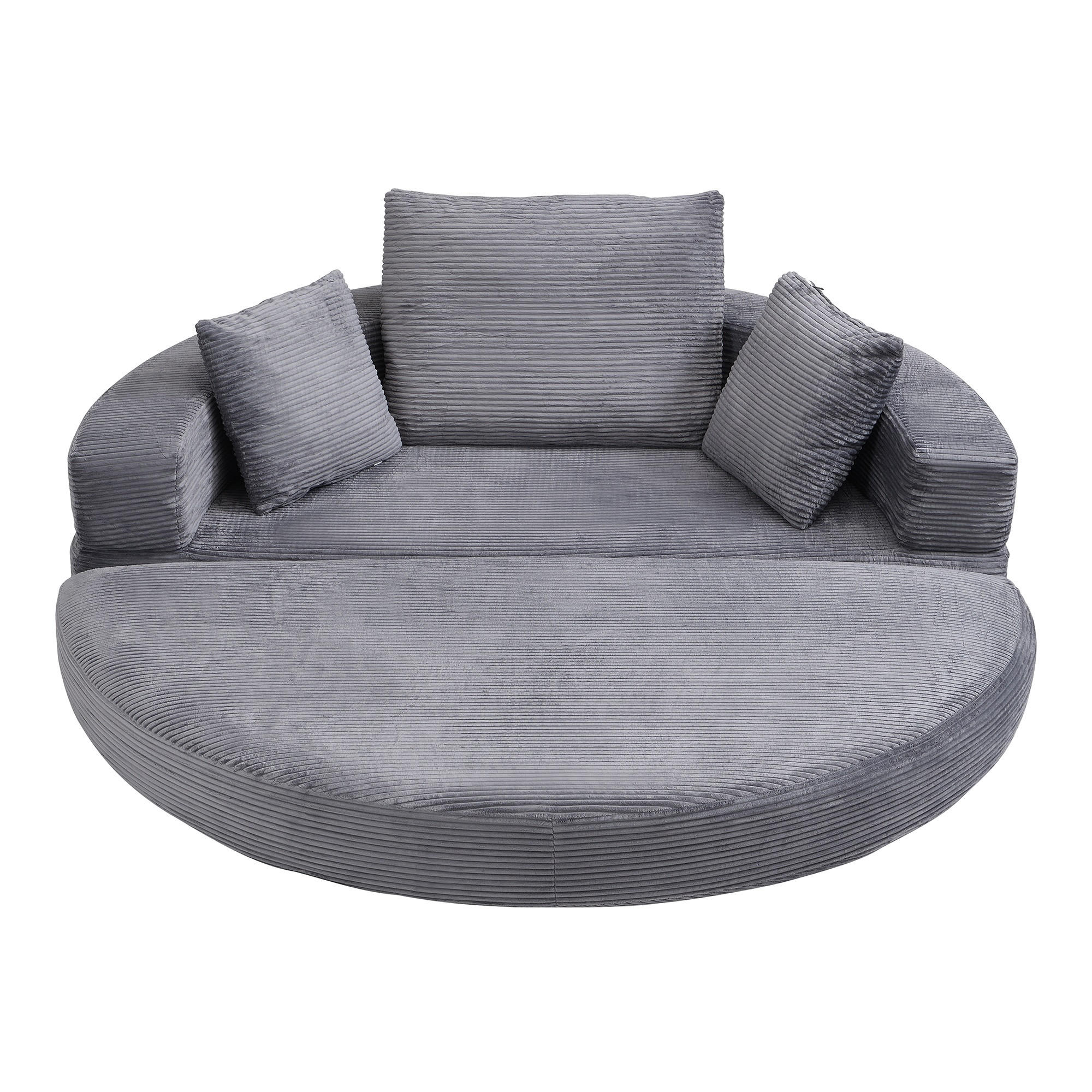 SCHLAFSOFA Loungesofa,Relaxsessel mit Schlaffunktion,klappbar,Cord,Grau - Grau, Textil (173/40/176cm) - LVHOM