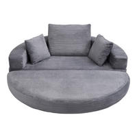 SCHLAFSOFA Loungesofa,Relaxsessel mit Schlaffunktion,klappbar,Cord,Grau - Grau, Textil (173/40/176cm) - LVHOM