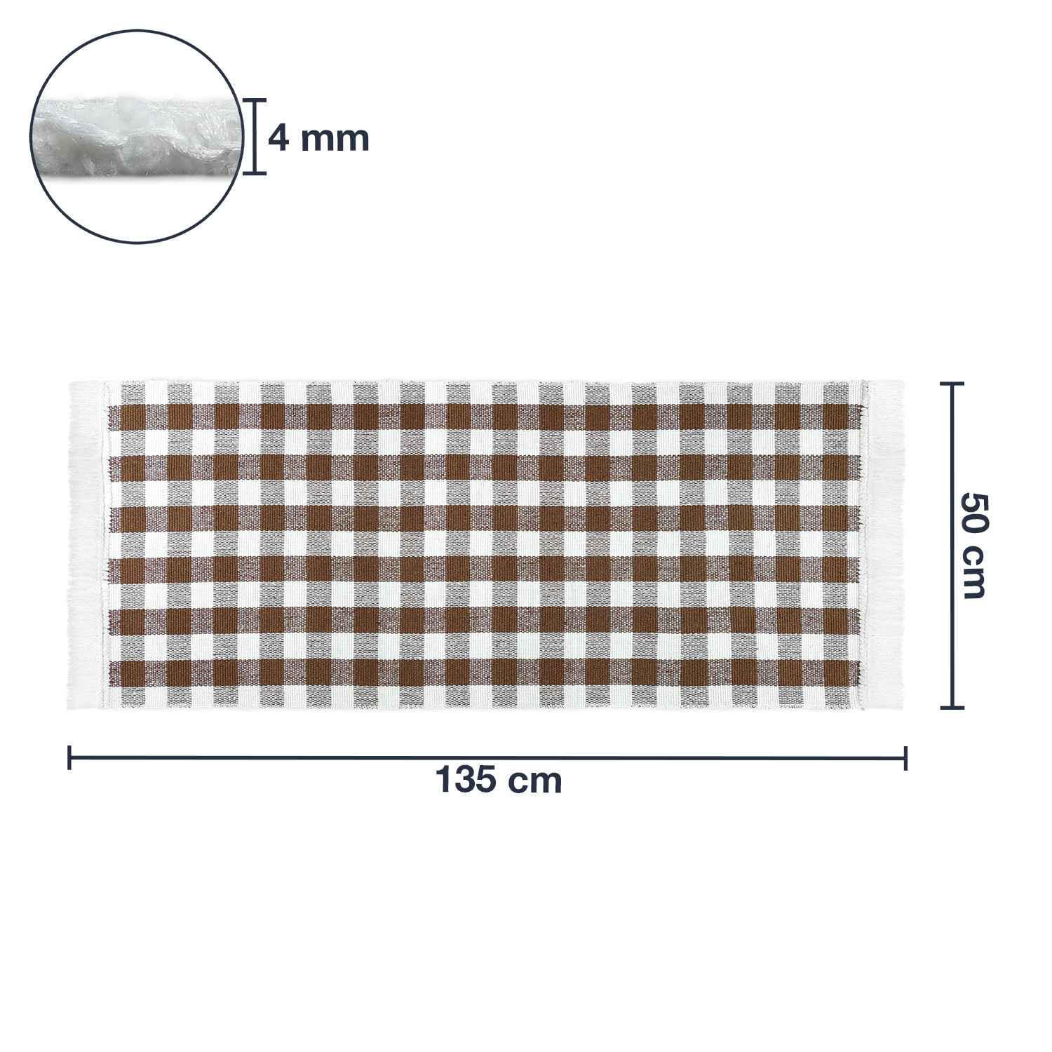 KÜCHENTEPPICH MATRIX - Braun, Textil (50/135cm) - WohnDirect