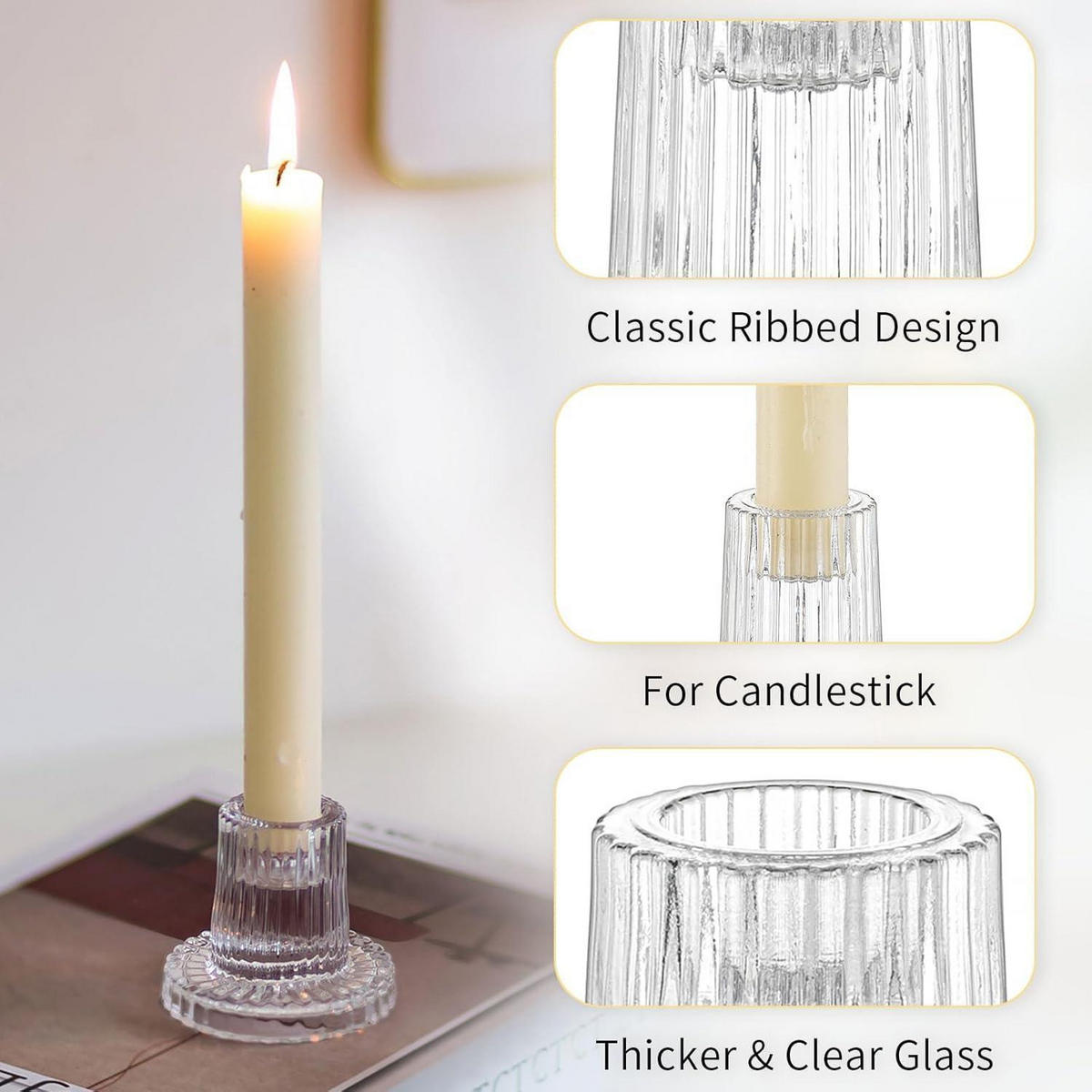 KERZENSTÄNDER 20er Set Glas Transparent 7 cm - Transparent, Glas (5/5/15cm)