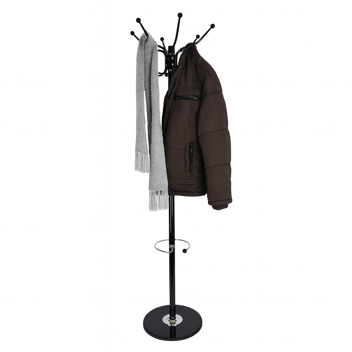 GARDEROBENSTÄNDER - Schwarz, Stein/Metall (36.5/176.5/36.5cm) - Relaxdays