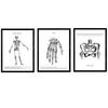 POSTER Set Mit 3 Skelett, Hand, Becken A3 Rahmenlos - Klar, Papier (29.7/5/42cm) - Nacnic