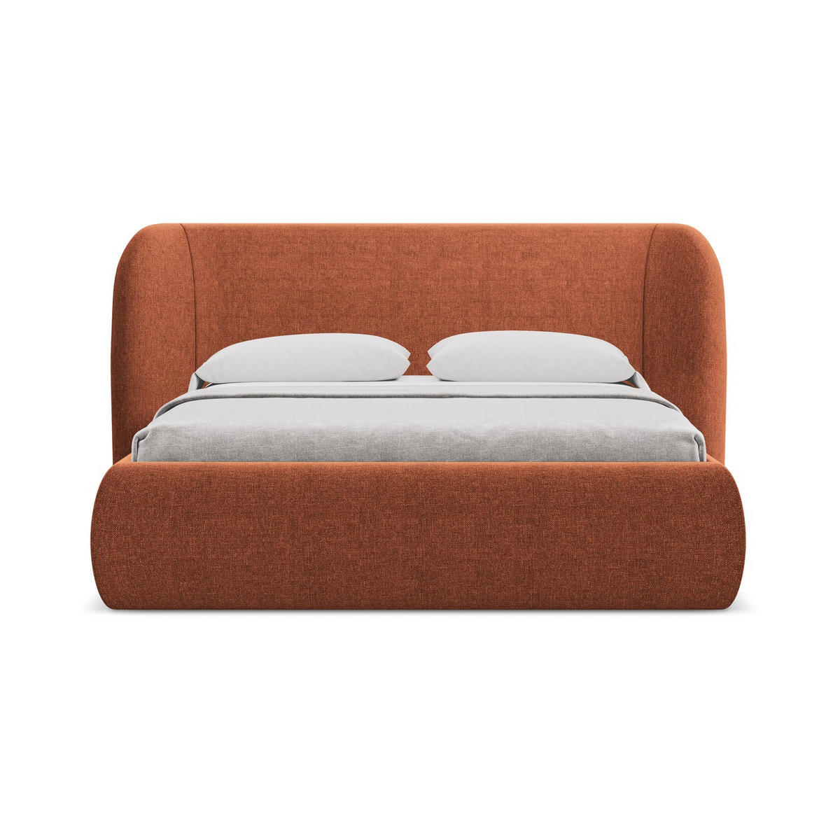 POLSTERBETT mit Bettkasten und Lattenrost 210x215 Orange - Terracotta/Schwarz, Kunststoff/Textil (160/200cm) - LaMiaSofa