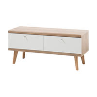 TV-LOWBOARD weiß, Eiche Riviera, TV-Unterteil skandinavisch, 107 x 50 cm - Eichefarben/Weiß, Holz/Holzwerkstoff (107/50/40cm) - Furn.Design