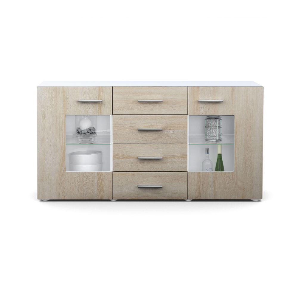 SIDEBOARD Noah Eiche sägerau - Eiche San Remo, Holzwerkstoff (139/72/35cm) - Vladon