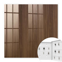 SCHLÜSSELBOX Weiß 30x30 cm – Türöffnung nach rechts - Holzbretter - Braun, Metall (30/30/5cm) - TULUP