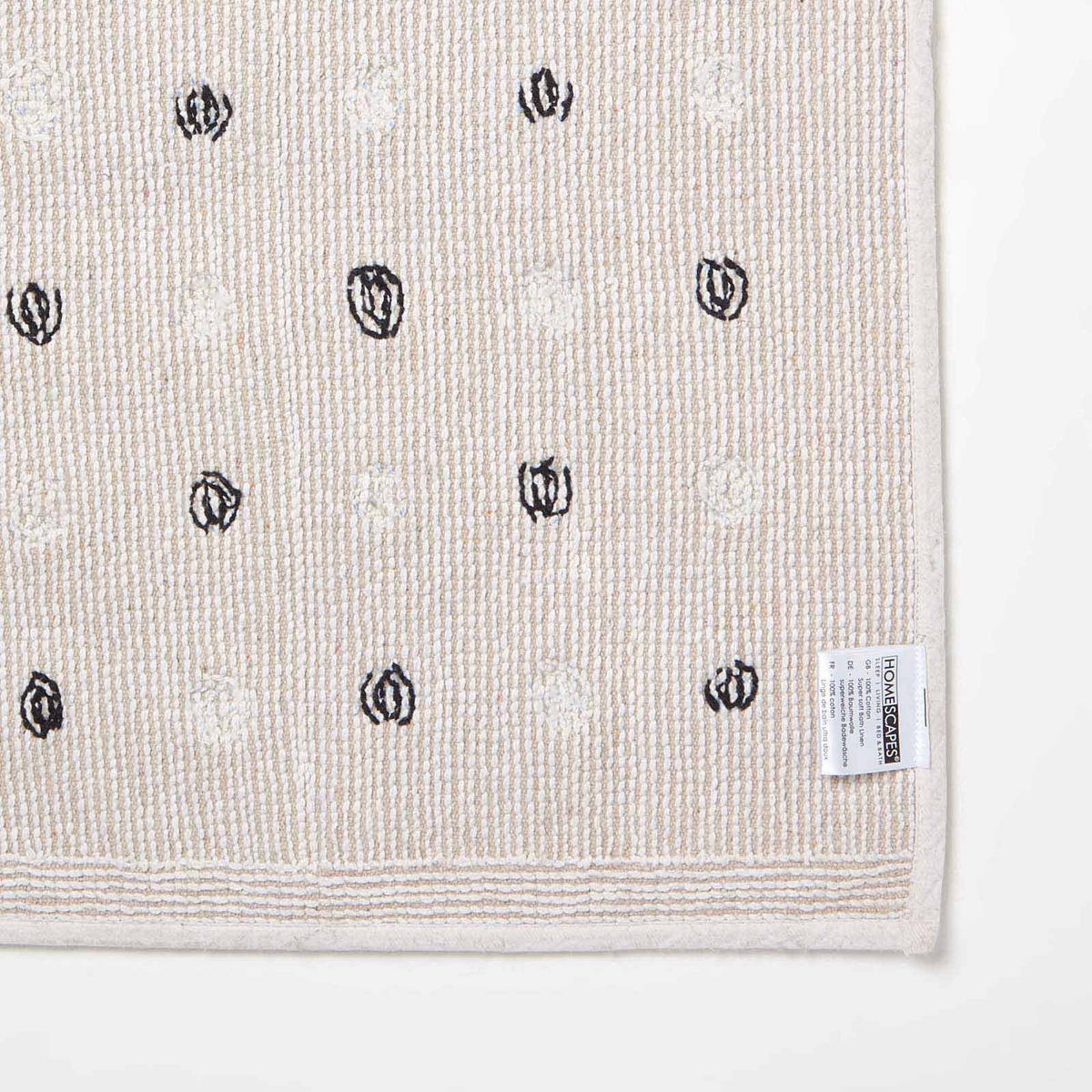 BADEMATTE Punkte 50/80 cm, Baumwolle - Weiß, Textil (50/80cm) - Homescapes