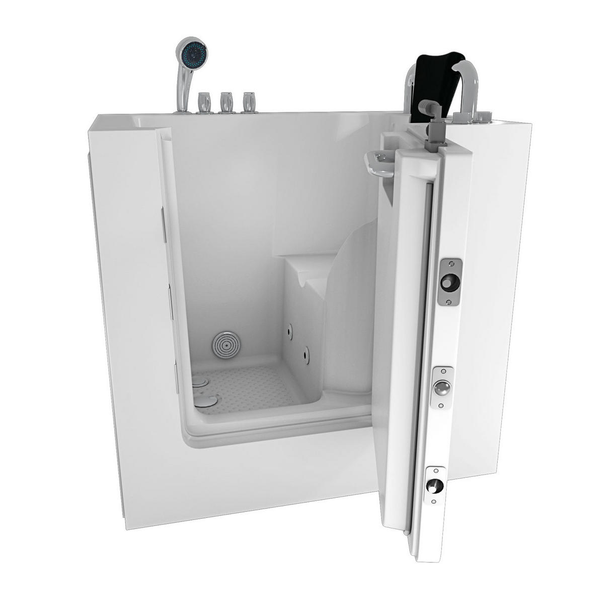 SITZWANNE Whirlpool mit Tür S02WP-TH-A-R - Weiß, Glas/Kunststoff (100/113/78cm) - AcquaVapore by Sandra Jentho