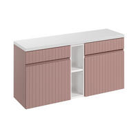 BADMÖBEL-SET 4 Teile - Iconic Rose I BM231 in Antique Rose/Weiß - Rosa/Weiß, Holz (140/46/46cm)