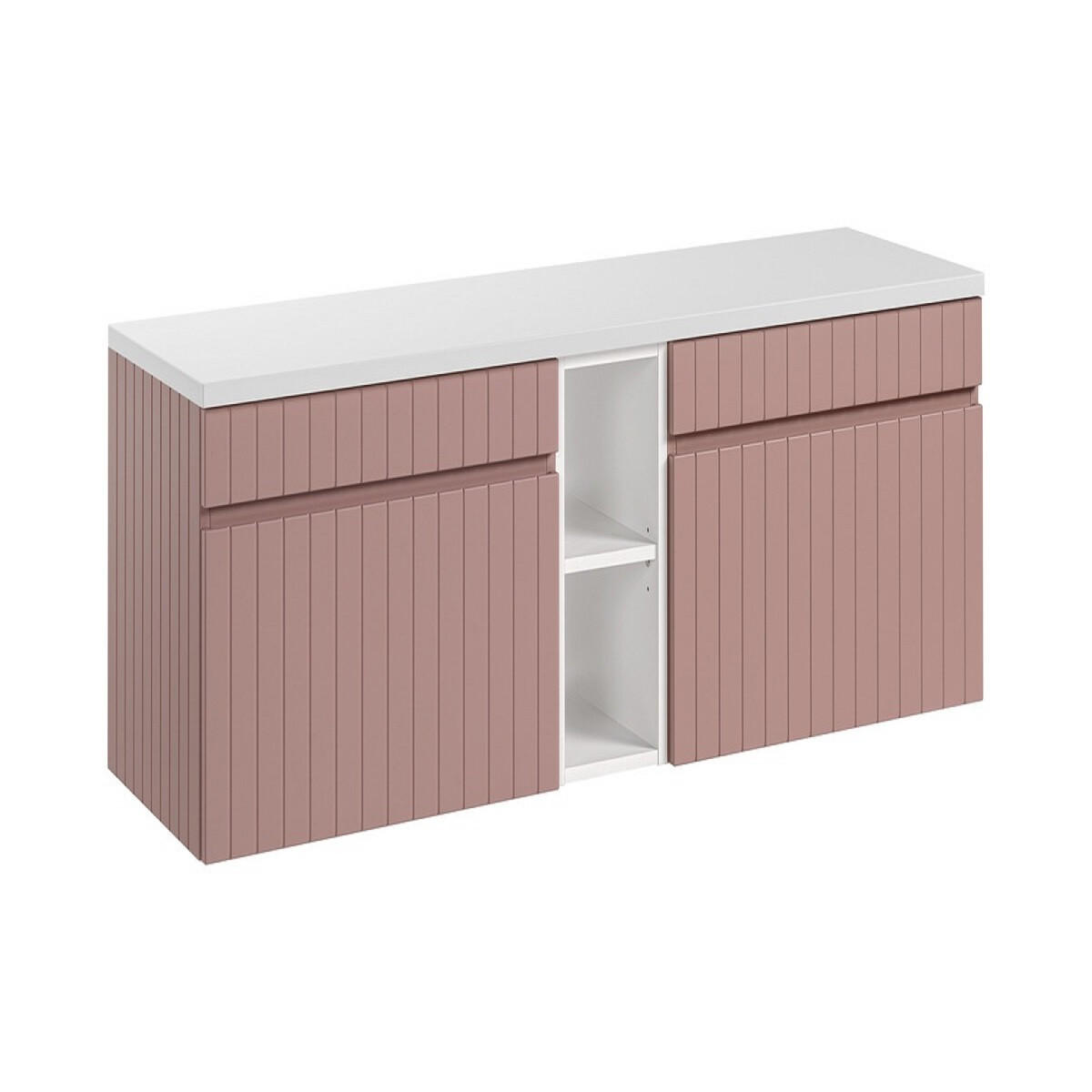 BADMÖBEL-SET 4 Teile - Iconic Rose I BM231 in Antique Rose/Weiß - Rosa/Weiß, Holz (140/46/46cm)