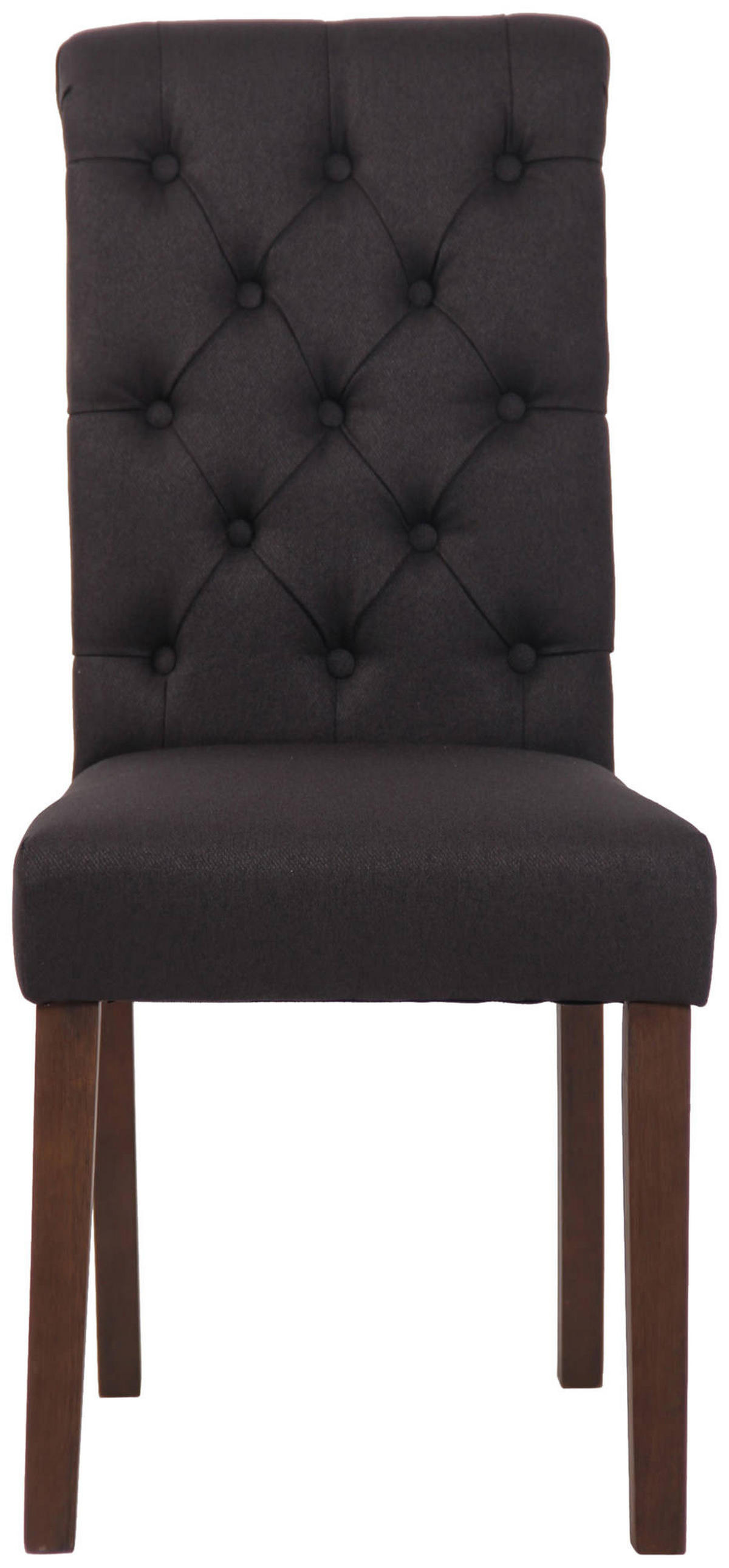 ESSZIMMERSTUHL Lisbon Stoff, Gestell Kautschukholz Braun Schwarz - Schwarz/Braun, Holz/Textil (45/98/63cm) - TPFLiving