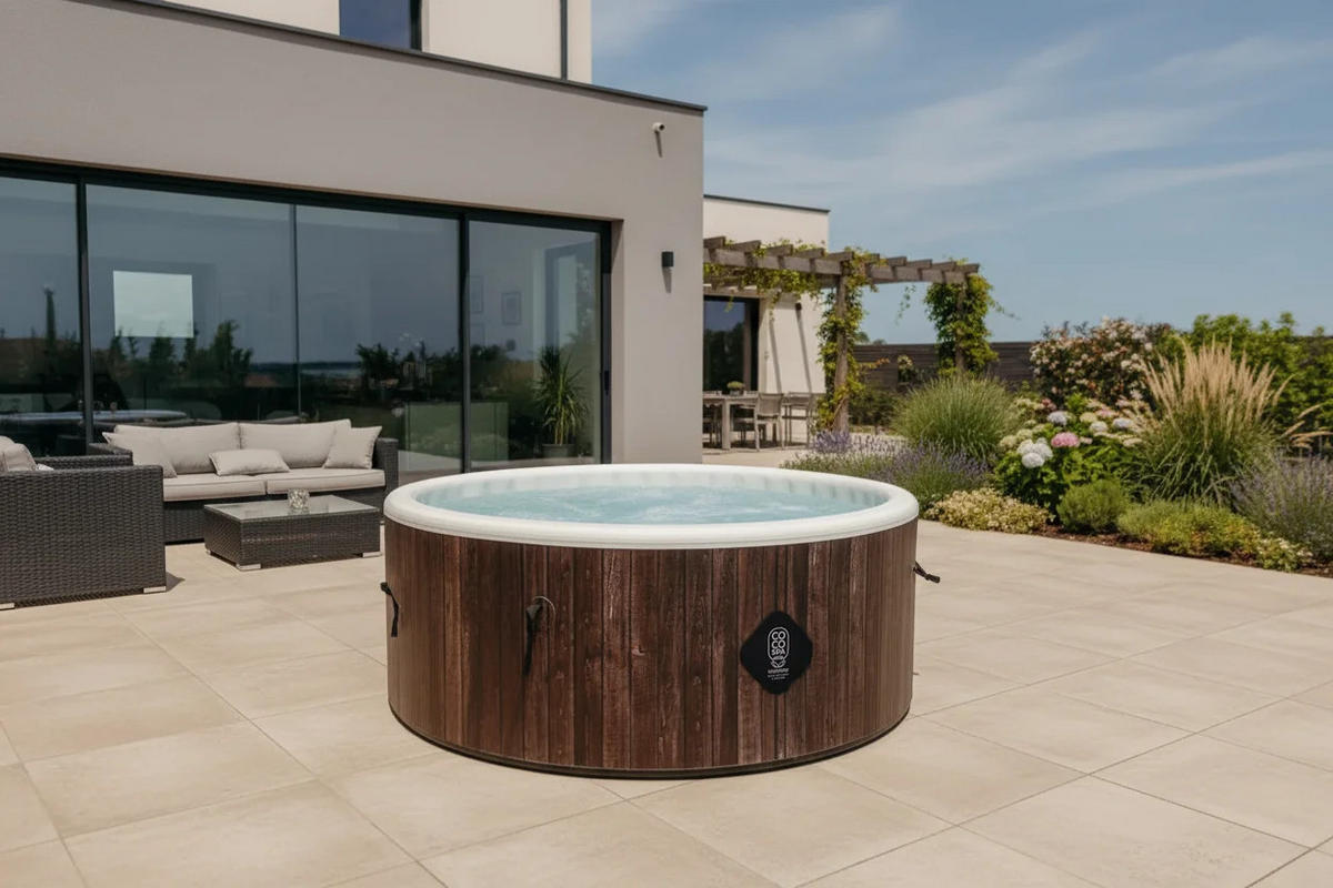 POOL Hawaii – 180 cm Durchmesser – 1100 Liter – Echtholz-Optik - Braun, Kunststoff (180/70/70cm) - COCO SPA