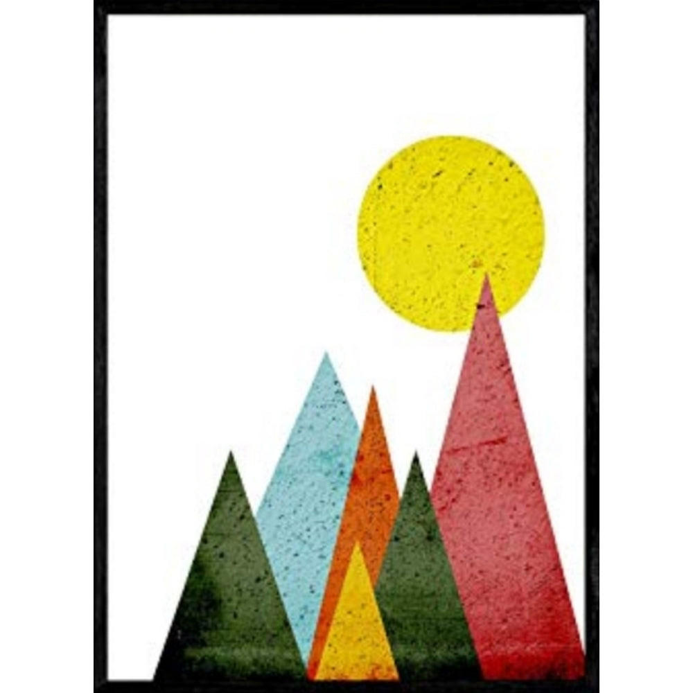 POSTER Druck Berge Die Sonne A4 Rahmenlos - Klar, Papier (29.7/5/21cm) - Nacnic