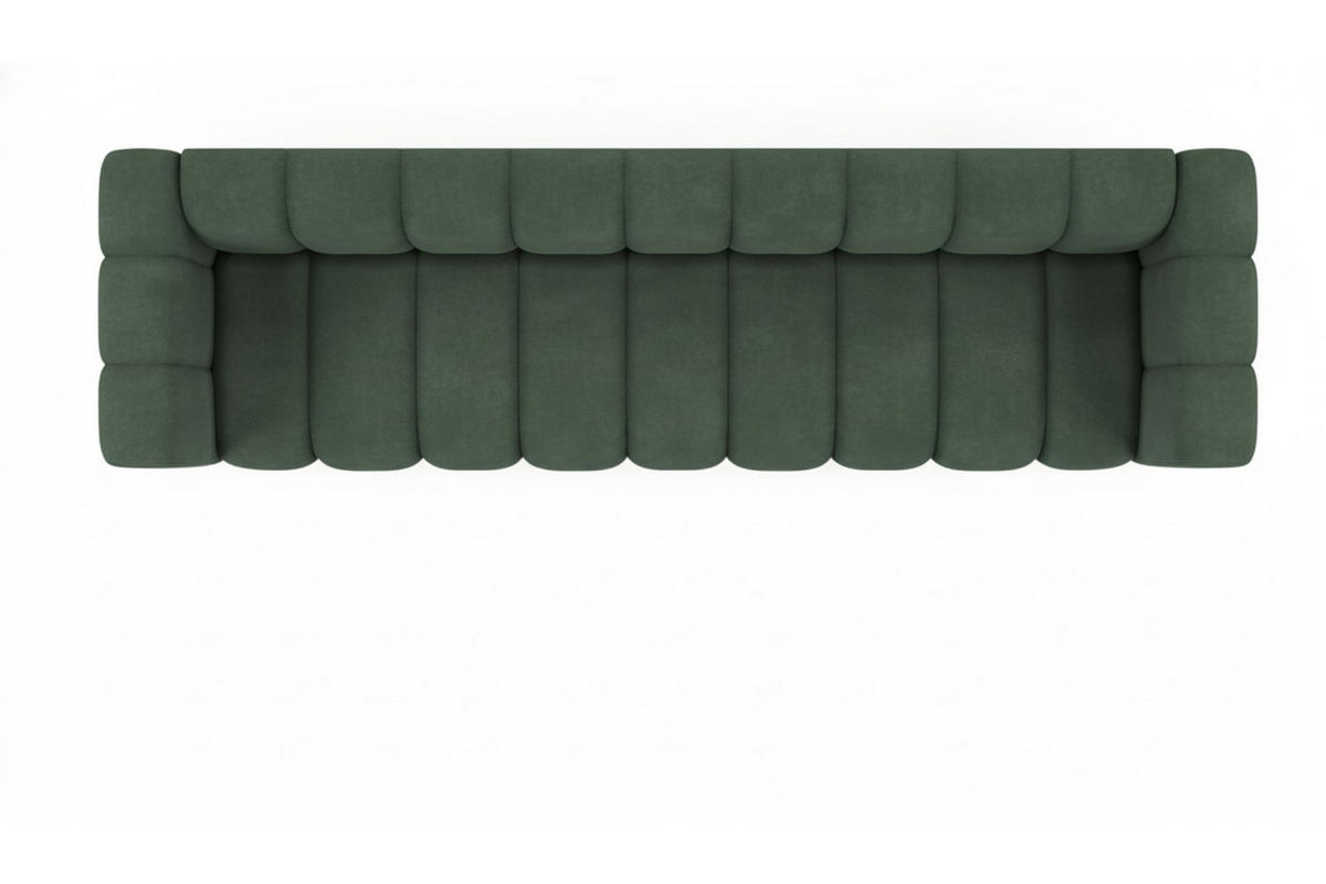 COUCH, Fünfsitzer-Sofa Grand, Veloursstoff Salvador, Grün - Grün, Holz (314/70/87cm) - Kaiser Möbel
