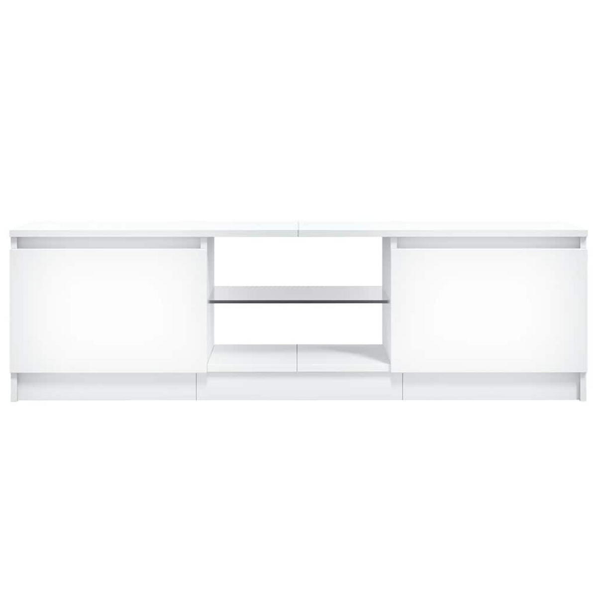 TV-SCHRANK Mit Led-Leuchten Weiss 120/30/36 Cm - Weiß, Holzwerkstoff (30/36/120cm) - vidaXL