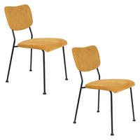 ESSZIMMERSTUHL Benson Ockergelb - 2 er Set - Gelb, Textil (47/81/56cm) - Zuiver