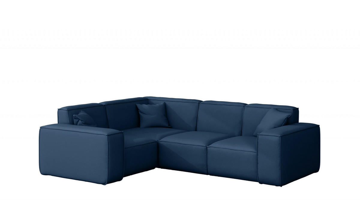 GARTENECKSOFA L-form MALIBU Stoff Odyssey Marineblau Links - Blau, Holz (181/73/246cm) - Kaiser Möbel