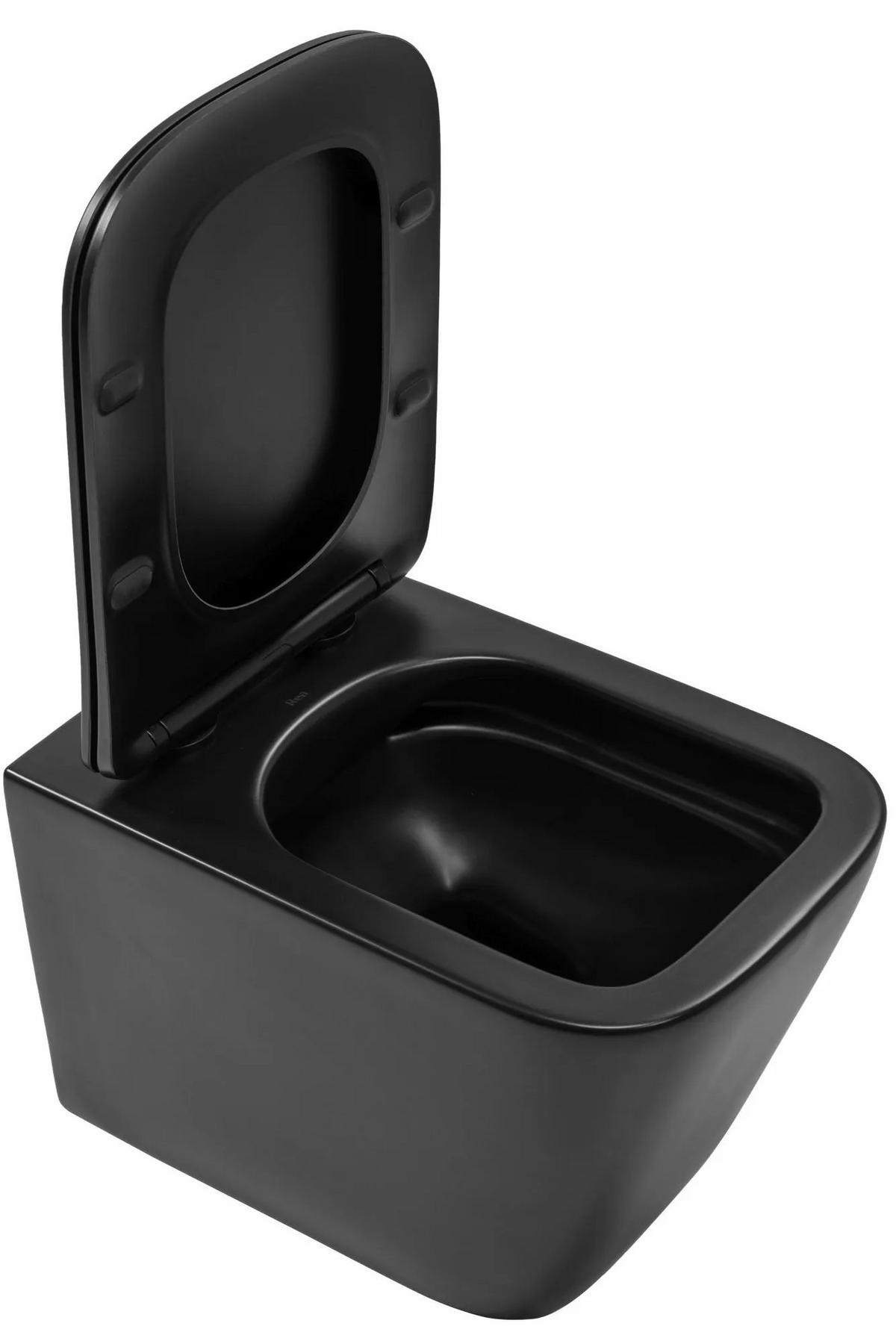 WC Schüssel Randlos Rea Julio Black Matt - Schwarz, Keramik (34.5/30/51.5cm) - REA