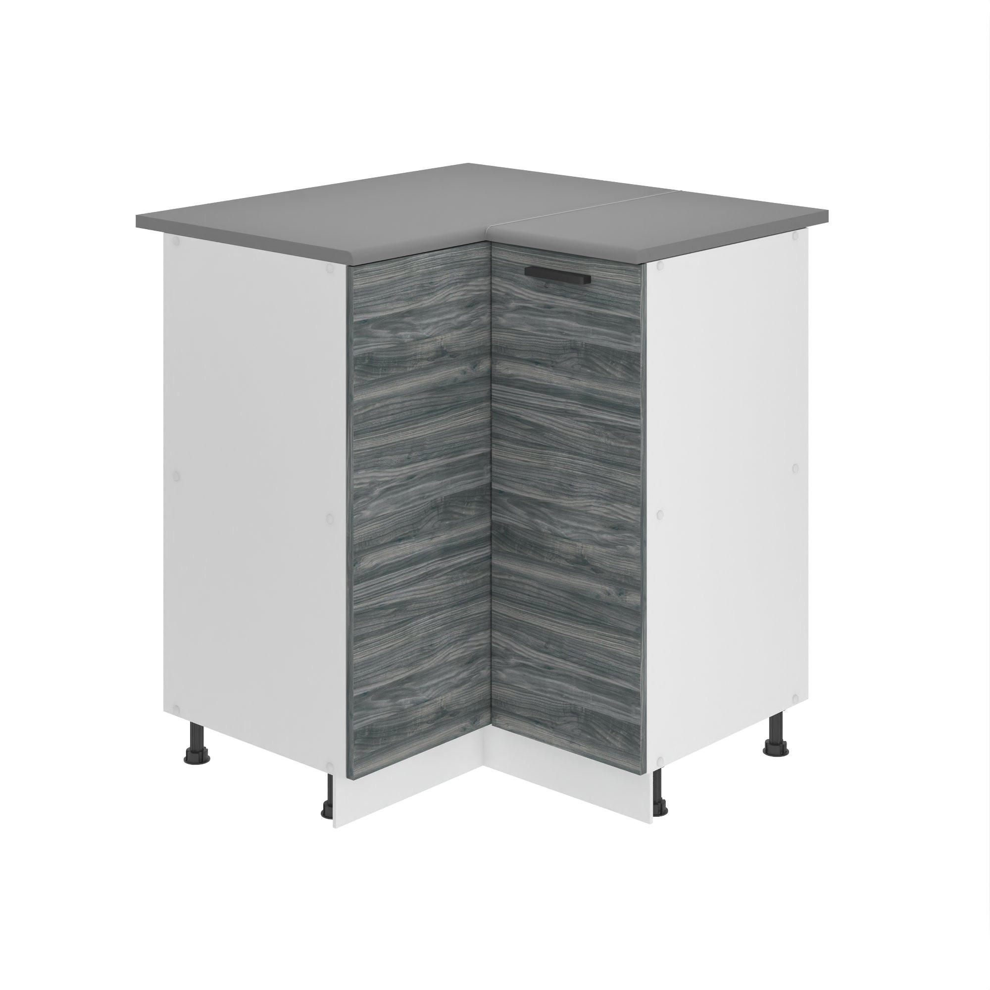 KÜCHENUNTERSCHRANK 90 cm SNP mit Arbeitsplatte, mit 1 Tür, Glamour Wood - Hellgrau, Holz (90/85/90cm) - B BELINI GROUP