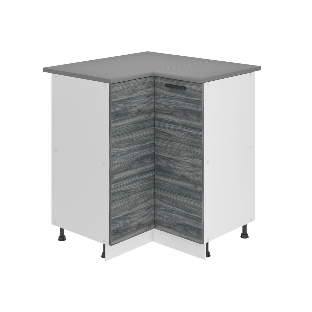 KÜCHENUNTERSCHRANK 90 cm SNP mit Arbeitsplatte, mit 1 Tür, Glamour Wood - Hellgrau, Holz (90/85/90cm) - B BELINI GROUP