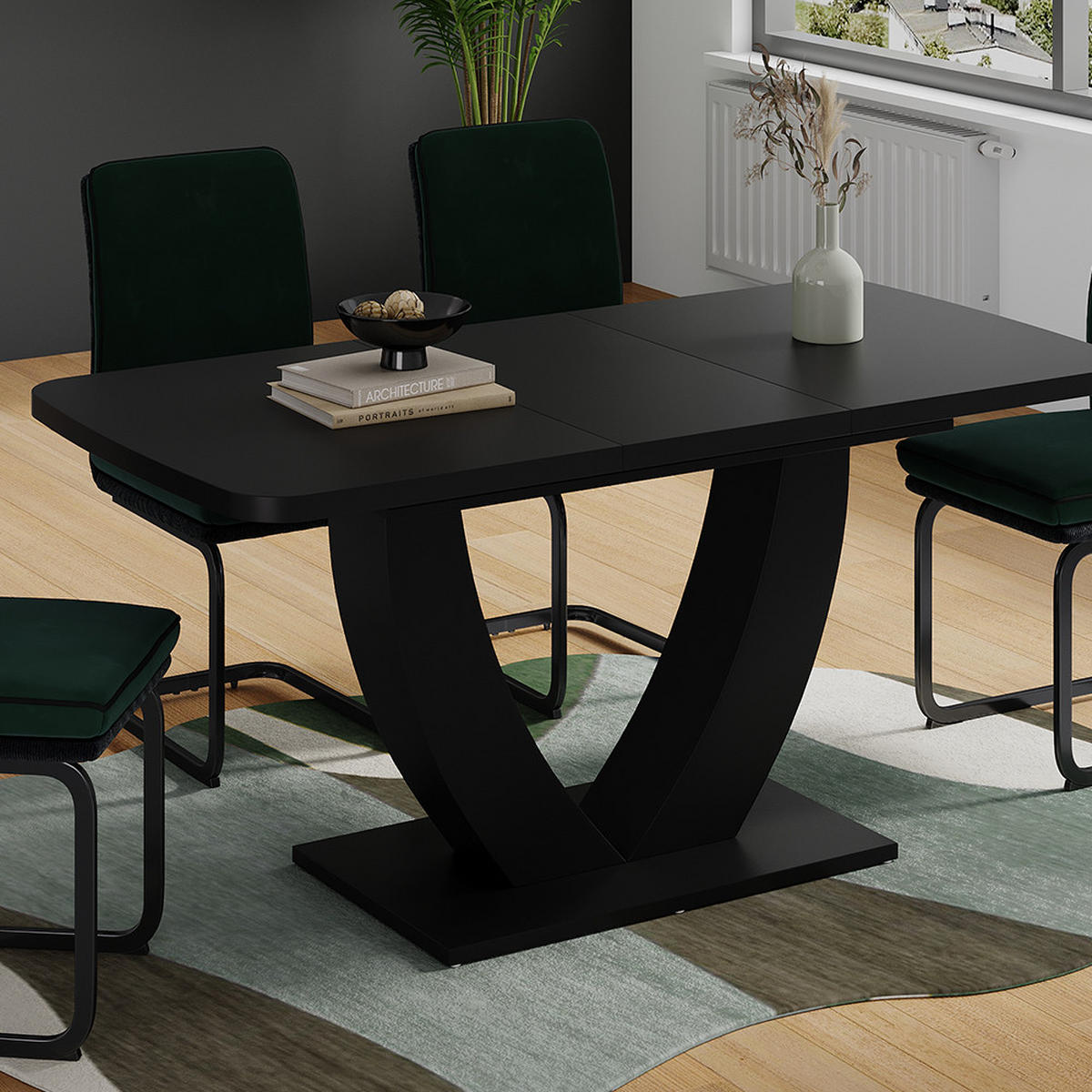 JÍDELNÍ STŮL Fenaro Černá - černá, kompozitní dřevo (80/120/77.4cm) - Vicco