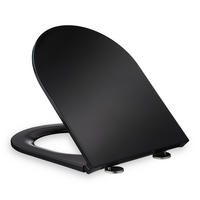 TOILETTENDECKEL - Schwarz, Kunststoff/Metall (36/4/45cm) - Relaxdays