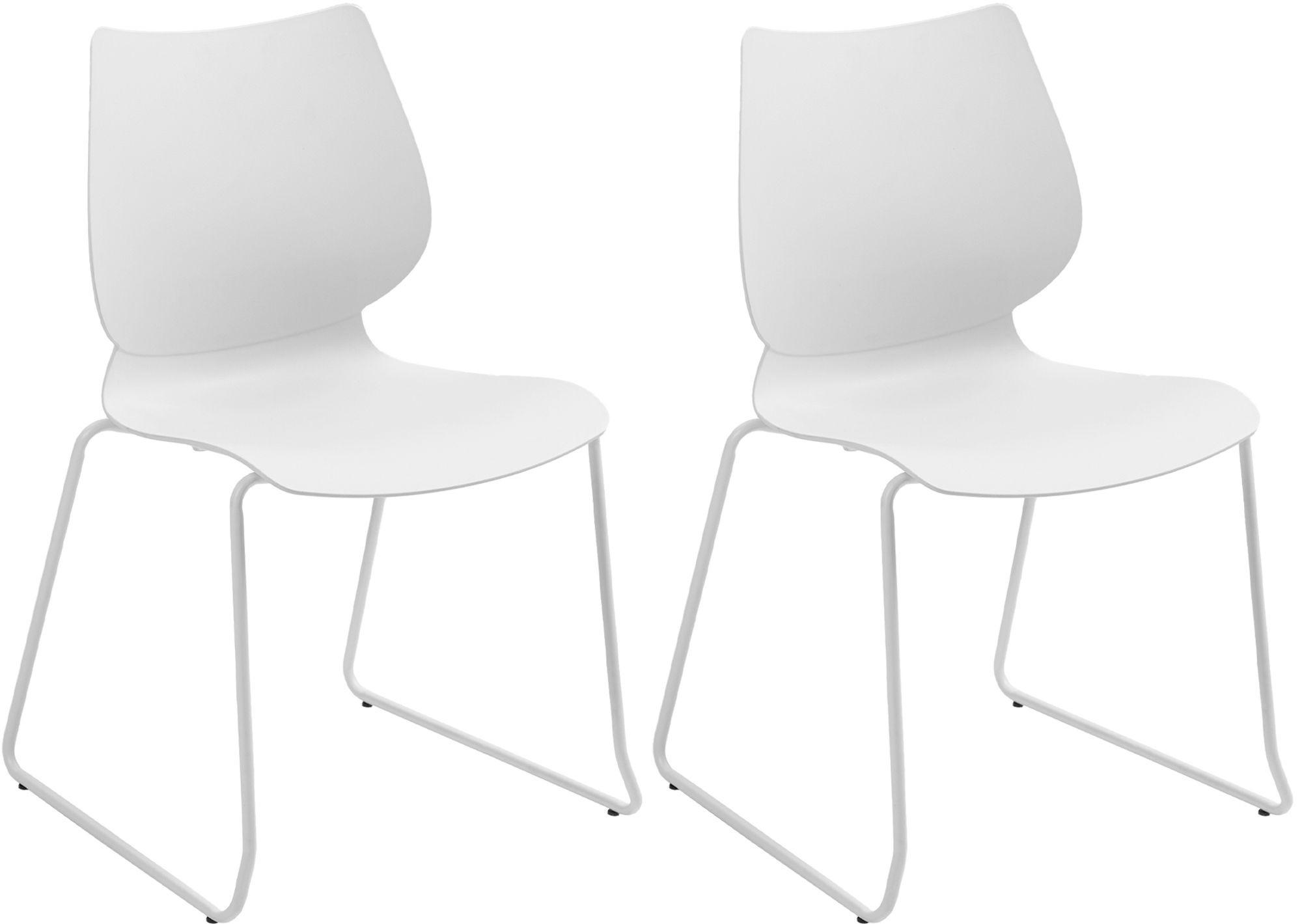 STUHL 2 Kunststoff Weiß - Weiß, Kunststoff/Metall (47/86/50cm) - CLP