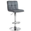 BARHOCKER Samt dunkelgrau - Chromfarben/Dunkelgrau, Textil/Metall (46/94/47cm) - CLP