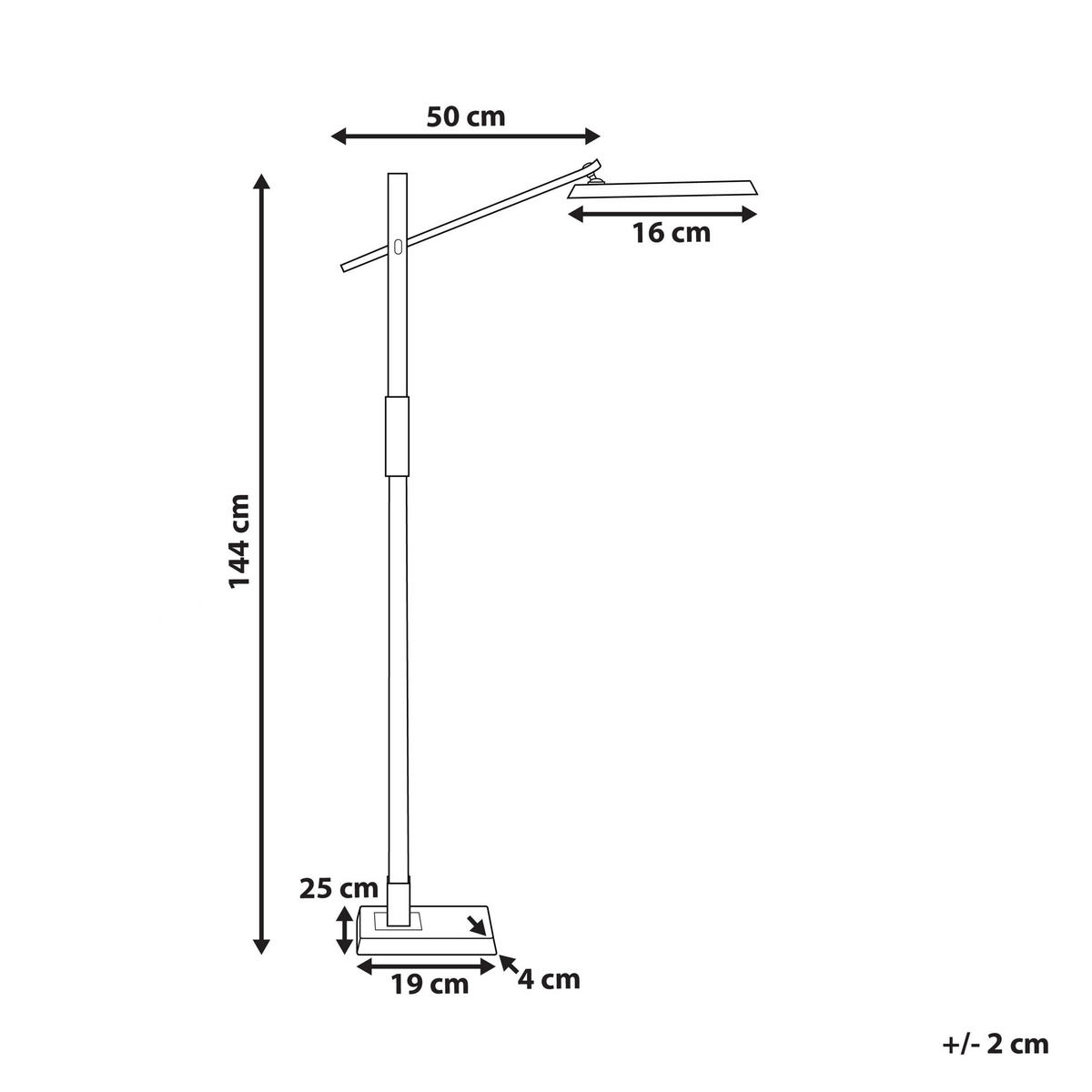 STEHLAMPE Aquarius 19/66/144 cm - Silberfarben, Kunststoff (19/66/144cm) - Beliani