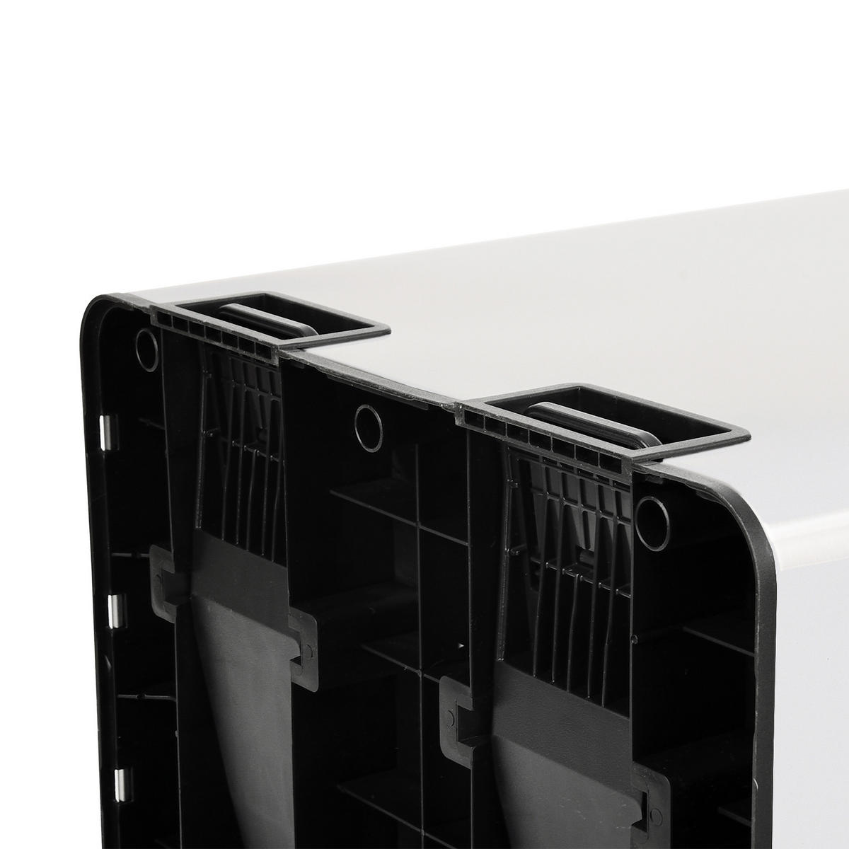 MÜLLTRENNSYSTEM TMH2X30 2x30L 2 Fächer Mülleimer Pulverbeschichteter Stahl Weiß - Weiß, Metall (47/72/32cm) - SVITA