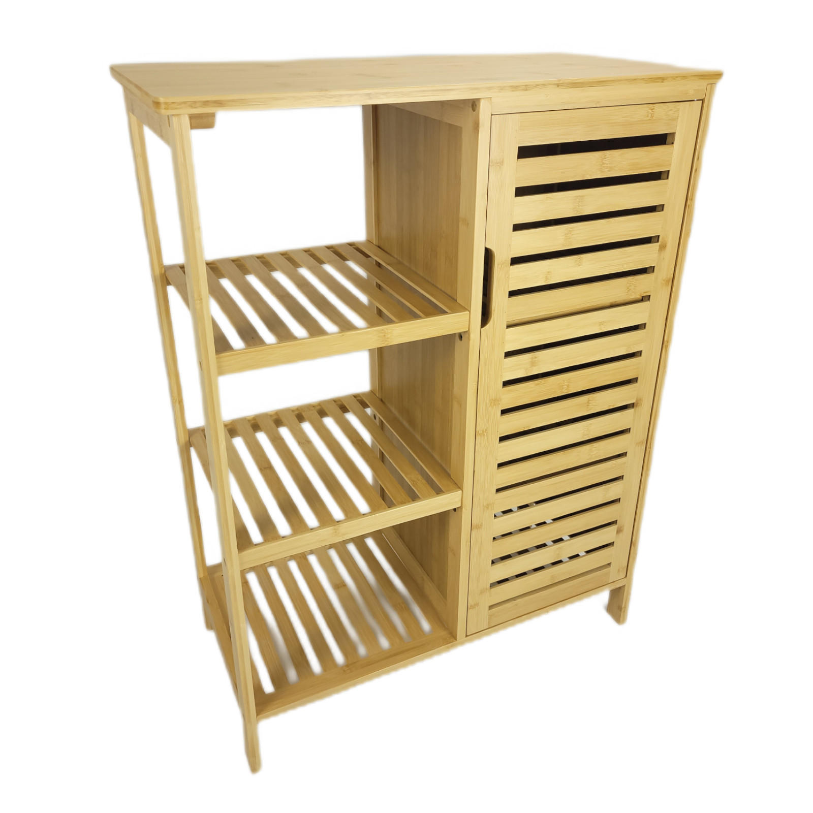 REGALSCHRANK Bambus Naturfarbe mit 6 Ablagen 66/33/87,5 cm - Naturfarben, Holz (66/87/33cm) - Begryf