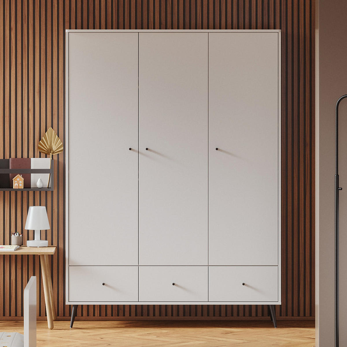 SKŘÍŇ 3DVEŘOVÁ Blanca Bílá - bílá, kompozitní dřevo (133.2/185/50cm) - Petits-meubles