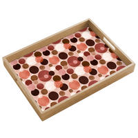 SERVÍROVACÍ PODNOS Kruhy - moderní - barevné 50x35 cm - růžová, dřevo (50/5/35cm)