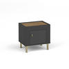 NACHTTISCH Monta mit 1 Tür , Schwarz - Schwarz, Holzwerkstoff (48/47/36cm) - Beautysofa