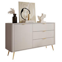KOMMODE mit Lamellen BELLO Beige - Beige, Holzwerkstoff (163.2/81.2/38cm) - Compleo24
