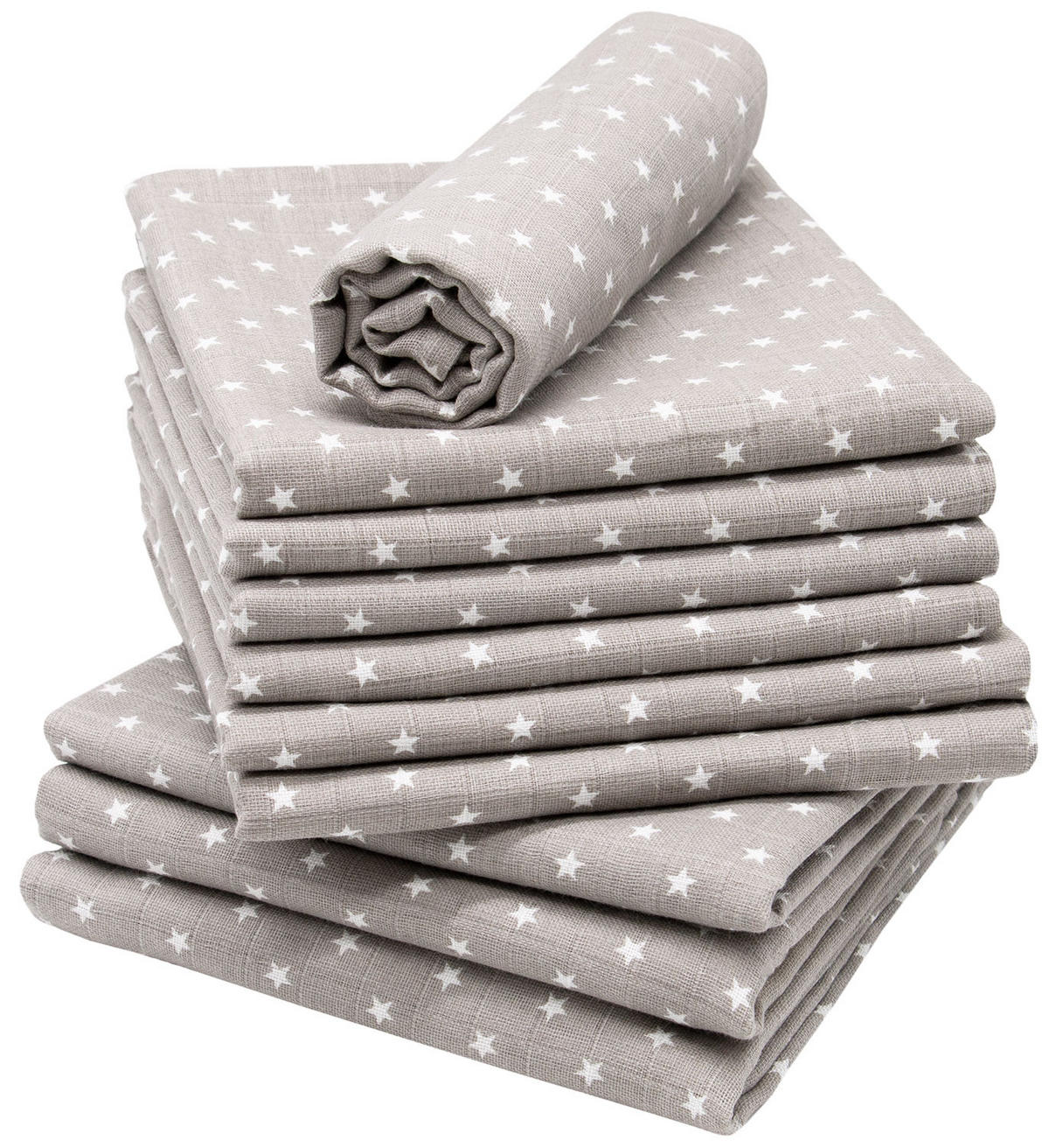 SPUCKTÜCHER, 10er-Set, 80x80 cm, 100% Baumwolle, Grau - Grau, Textil (80/80cm) - Zollner