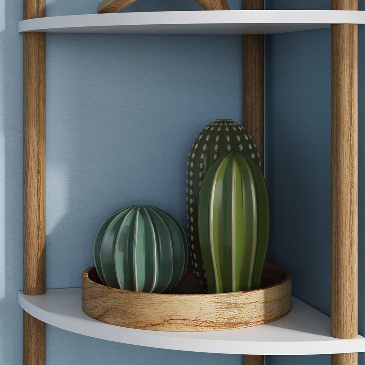 ROHOVÁ POLICE Bivio Bílá/borovice - bílá, kompozitní dřevo (29/163.5/29cm) - Vicco