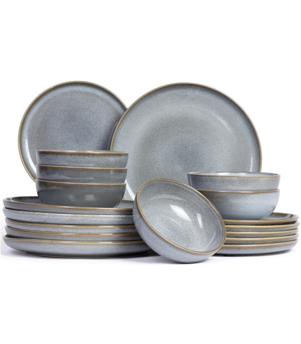 GESCHIRRSET Serviesset Saisons Denim 18-teilig - Blau, Keramik (2/2/1cm)