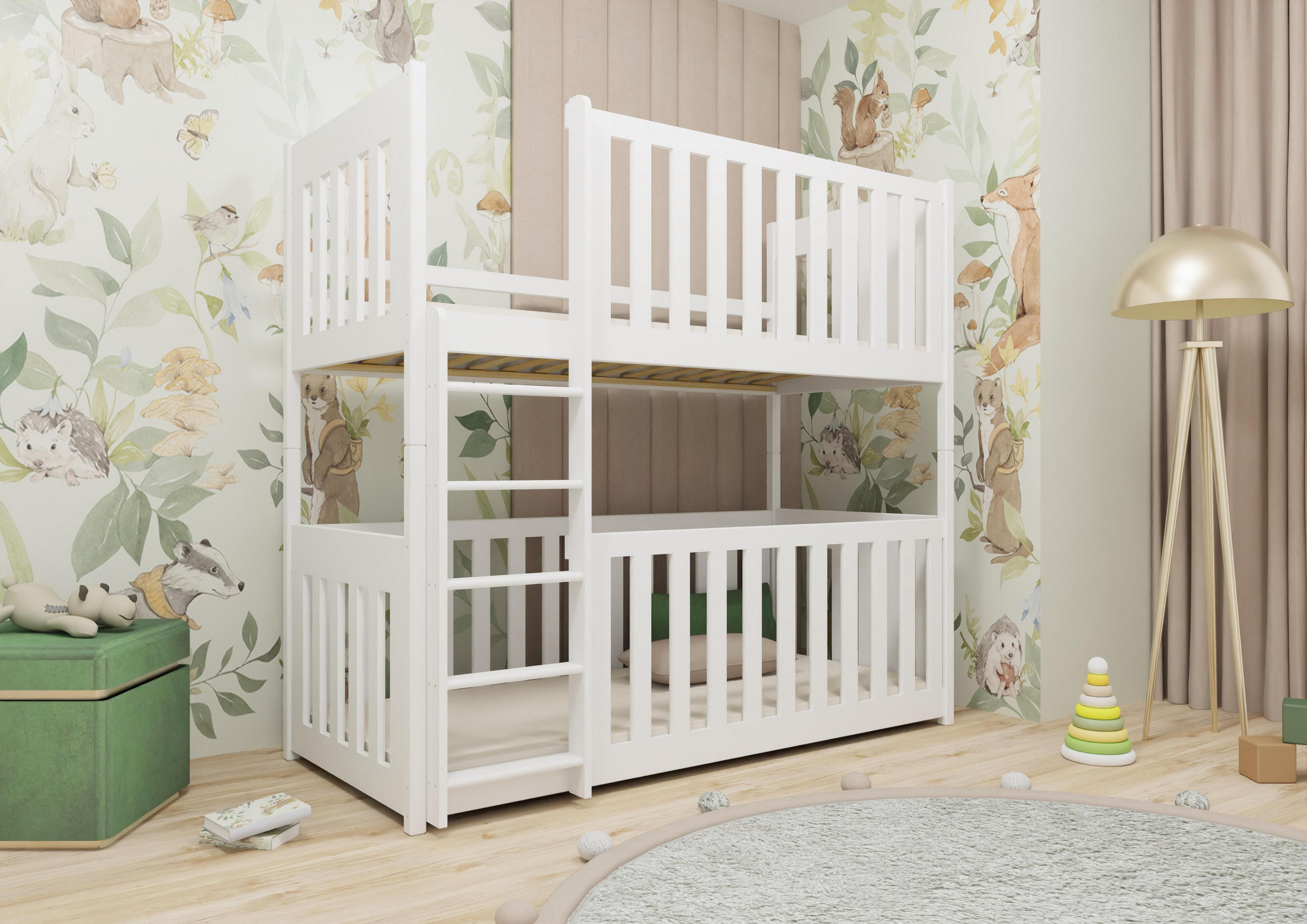 ETAGENBETT WEIß - Weiß, Holz (90/200cm) - FURNLUX