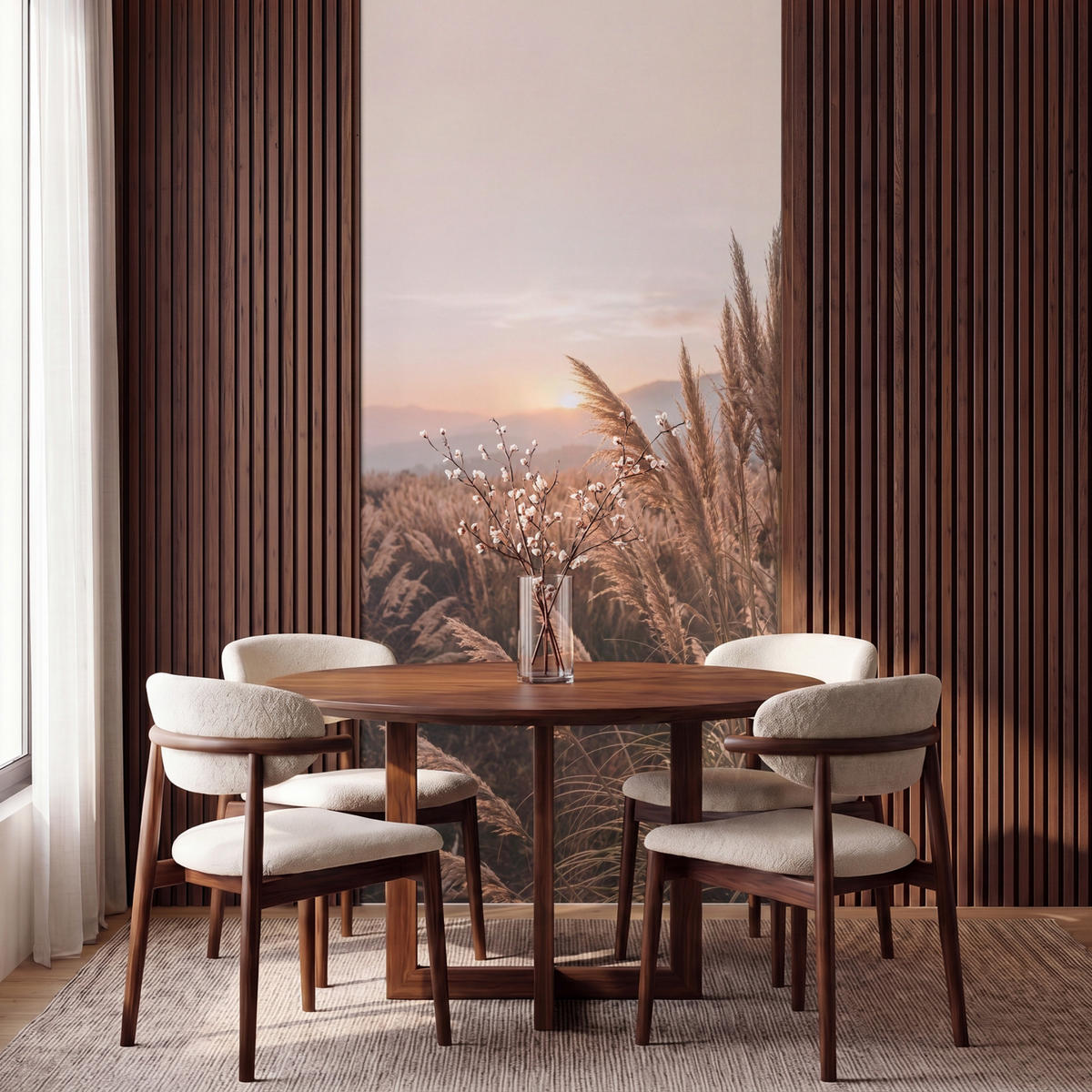 TAPETE - Gras - Feld - Sonne - Natur - 140x300 cm - Sandfarben, Papier (140/300cm) - OnlyWow