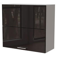 KÜCHENHÄNGESCHRANK Essen W8B/80-AV Schwarz Hochglanz / Weiß Matt 80 / 32,5 / 72cm - Schwarz Hochglanz/Schwarz, Holz/Holzwerkstoff (80/72/32.5cm) - Feldmann-Wohnen